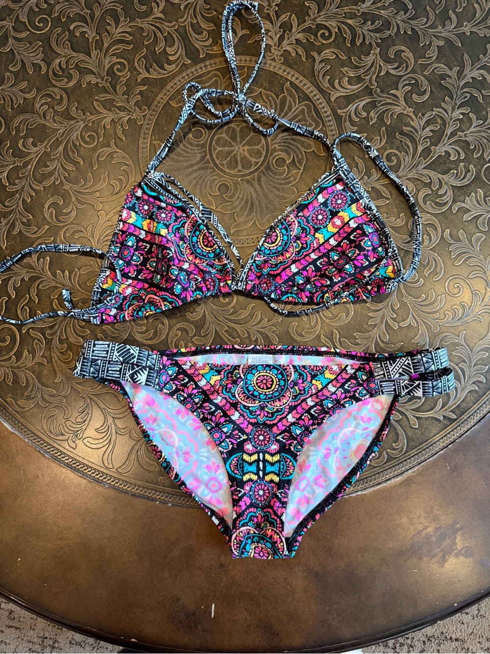 Women's Multicolor Print Triangle Bikini Set